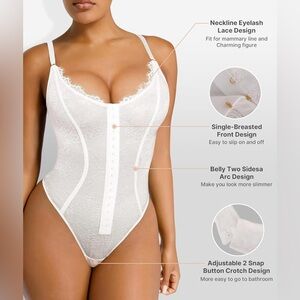 SHAPELLX Lace Bodysuit Tummy Control Shapewear Body Shaper Thongs